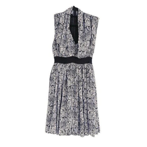D&G by Dolce & Gabbana Flowy Python Print Chiffon Dress V-Neck Sleeveless Sz XS - Picture 1 of 12